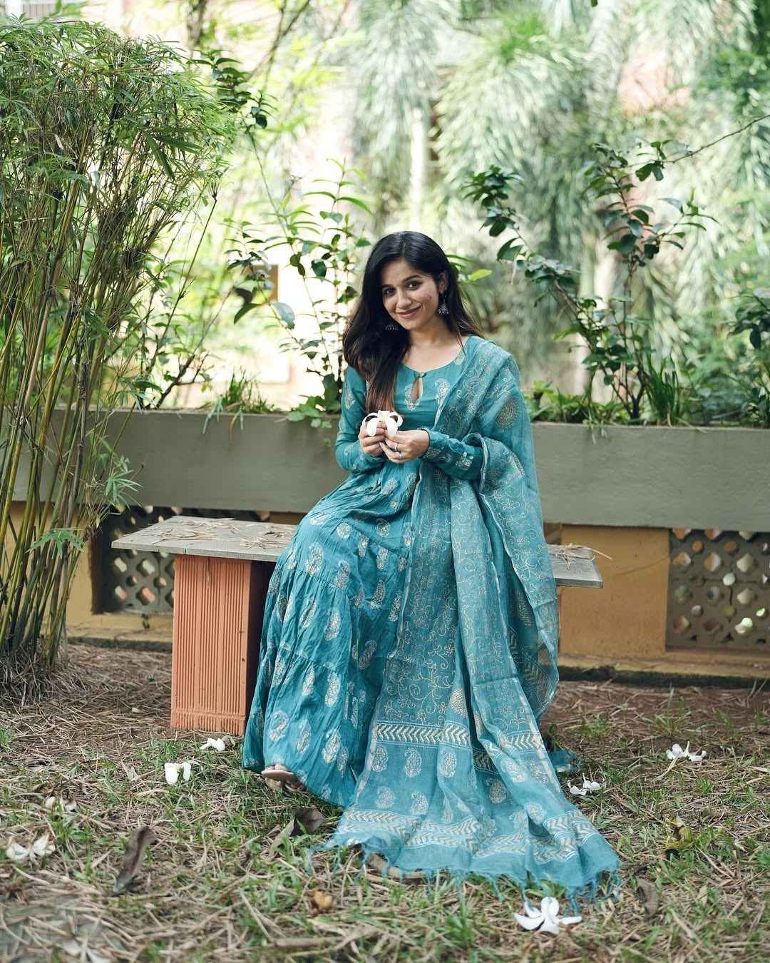 Presenting Handblock Cotton Anarkali