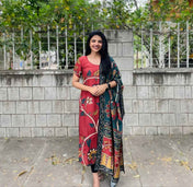 K-60 DOLASILK KURTI WITH DUPATTA