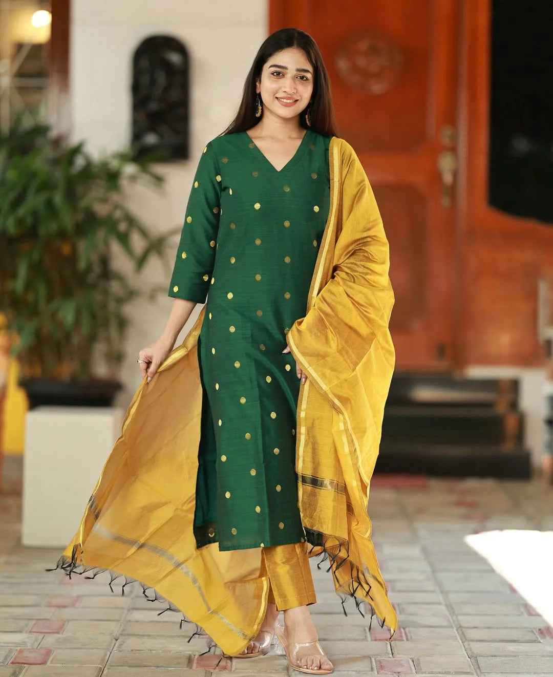 Handloom Silk Woven Kurta With Cotton Lining