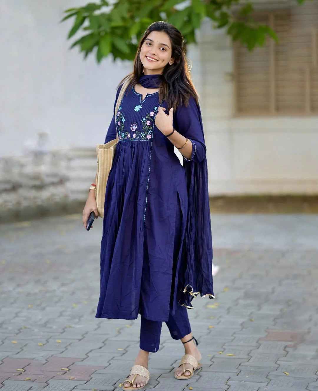 Breezy Embroidered Cotton Suit Set