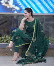 Green Linen Full Kurta Set