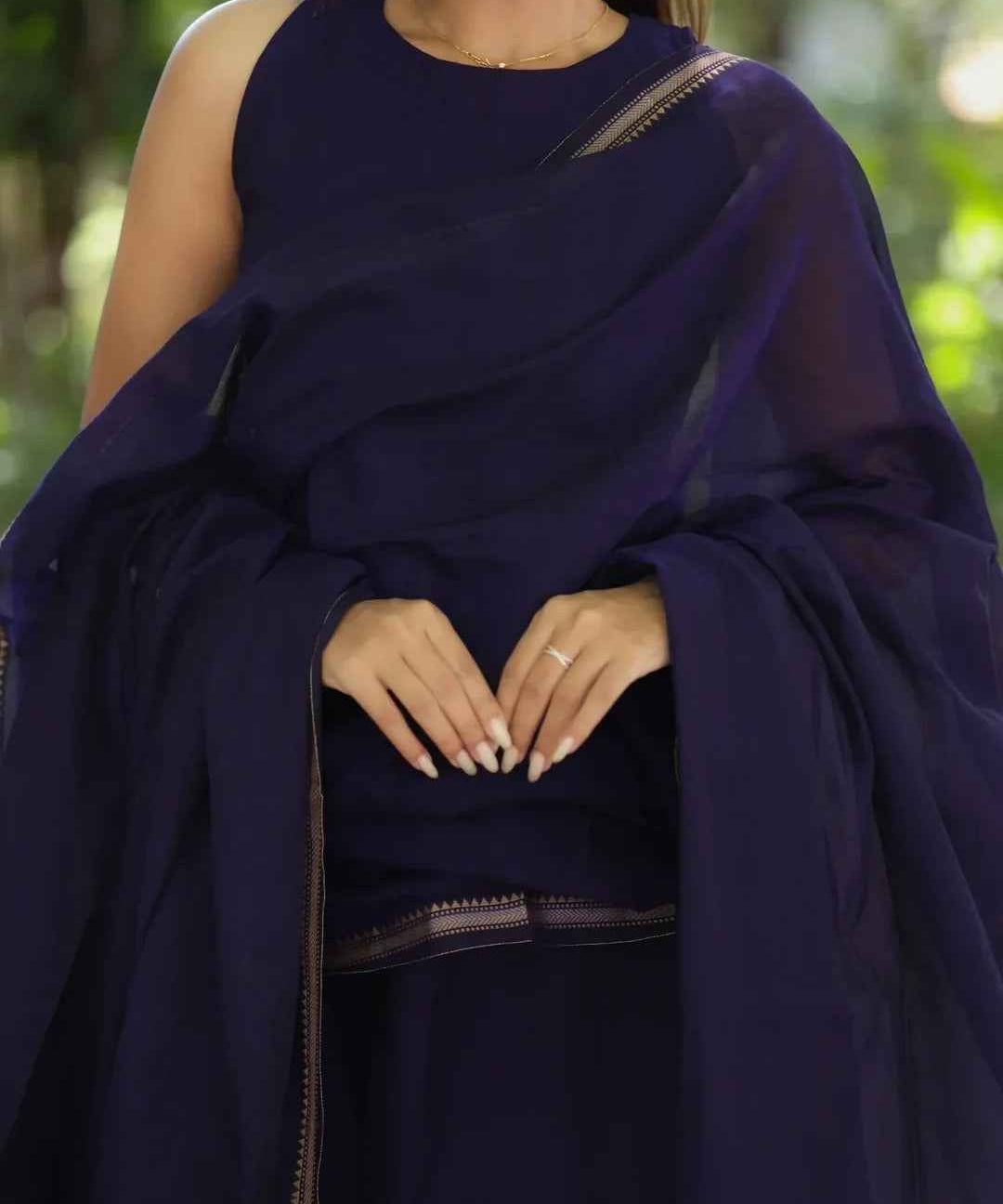 Purple Malar Narayanpet Salwar Set