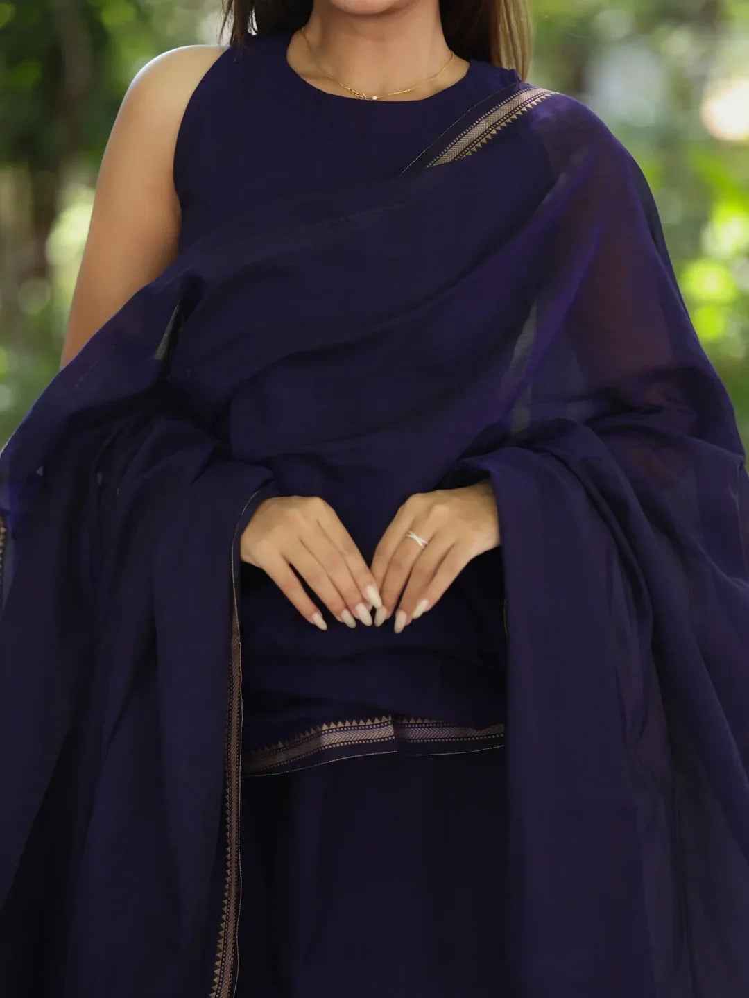 Purple Malar Narayanpet Salwar Set