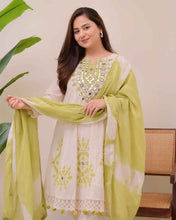 Lime Glow Aline Handwork Pakistani Suit