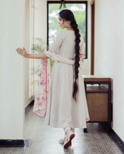 Canvas Grey Handpainted Cotton Suit Set