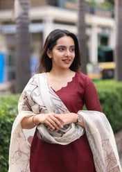 Earthen Ember Top & Dupatta set