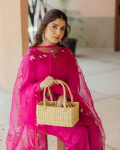 Chroma Charm Purple Handpainted Cotton Suit Set