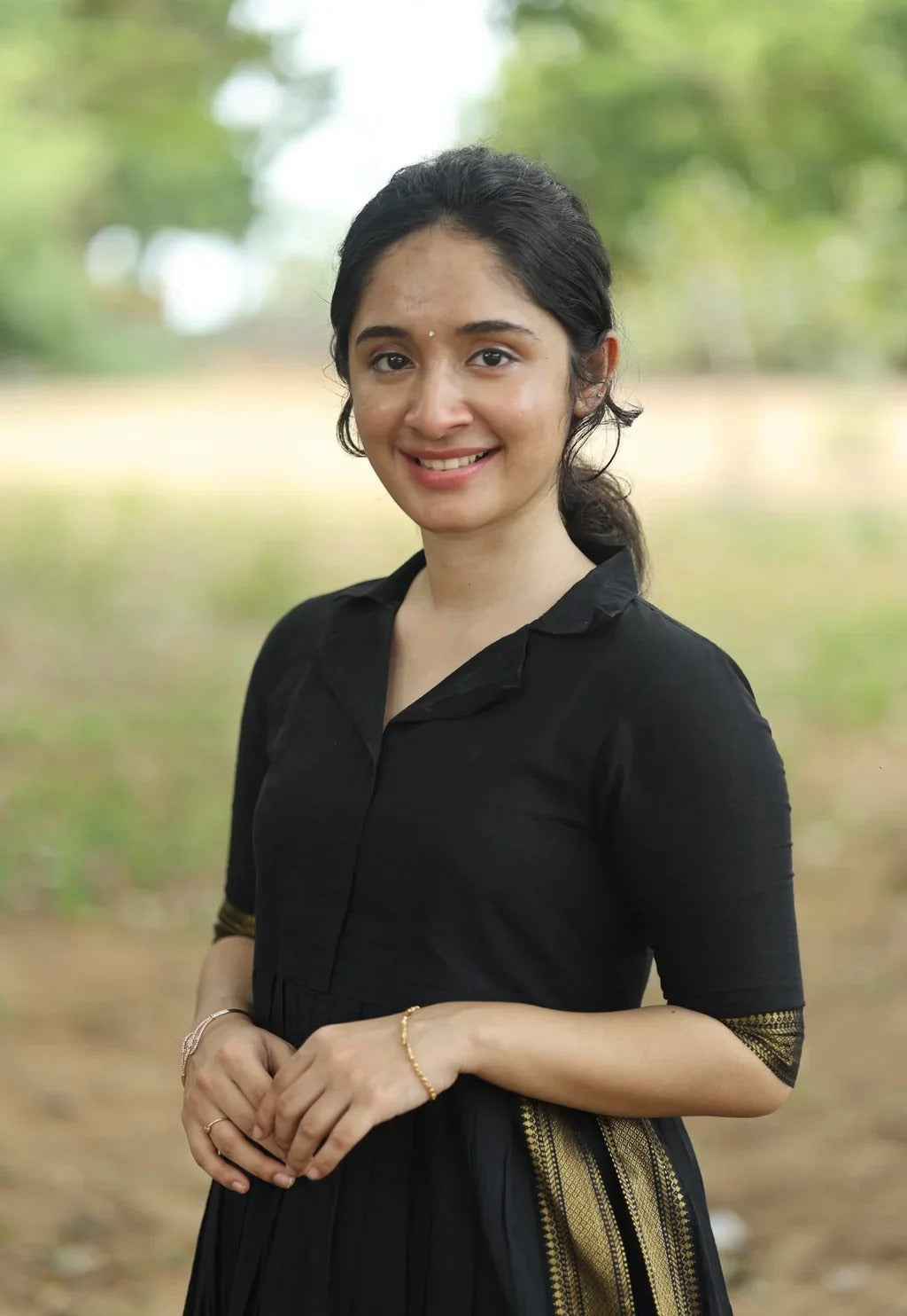 Black Linen Full Kurta Set