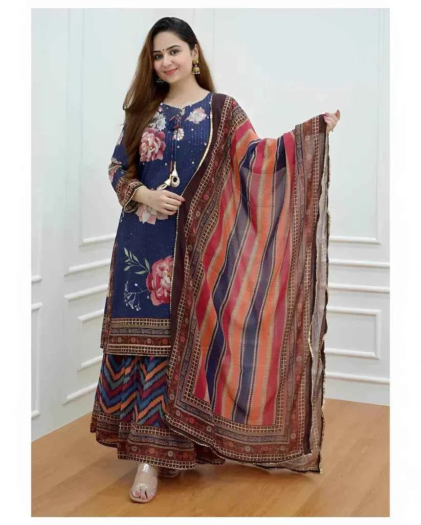 Aurora Blossom Sharara Suit Set