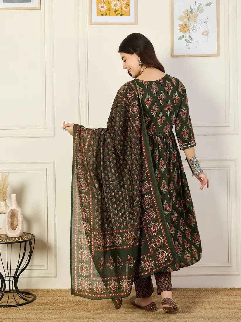 Moss Charm Anarkali Suit Set