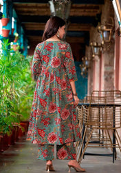 Rustic Bloom Pure Viscose Kurta Set