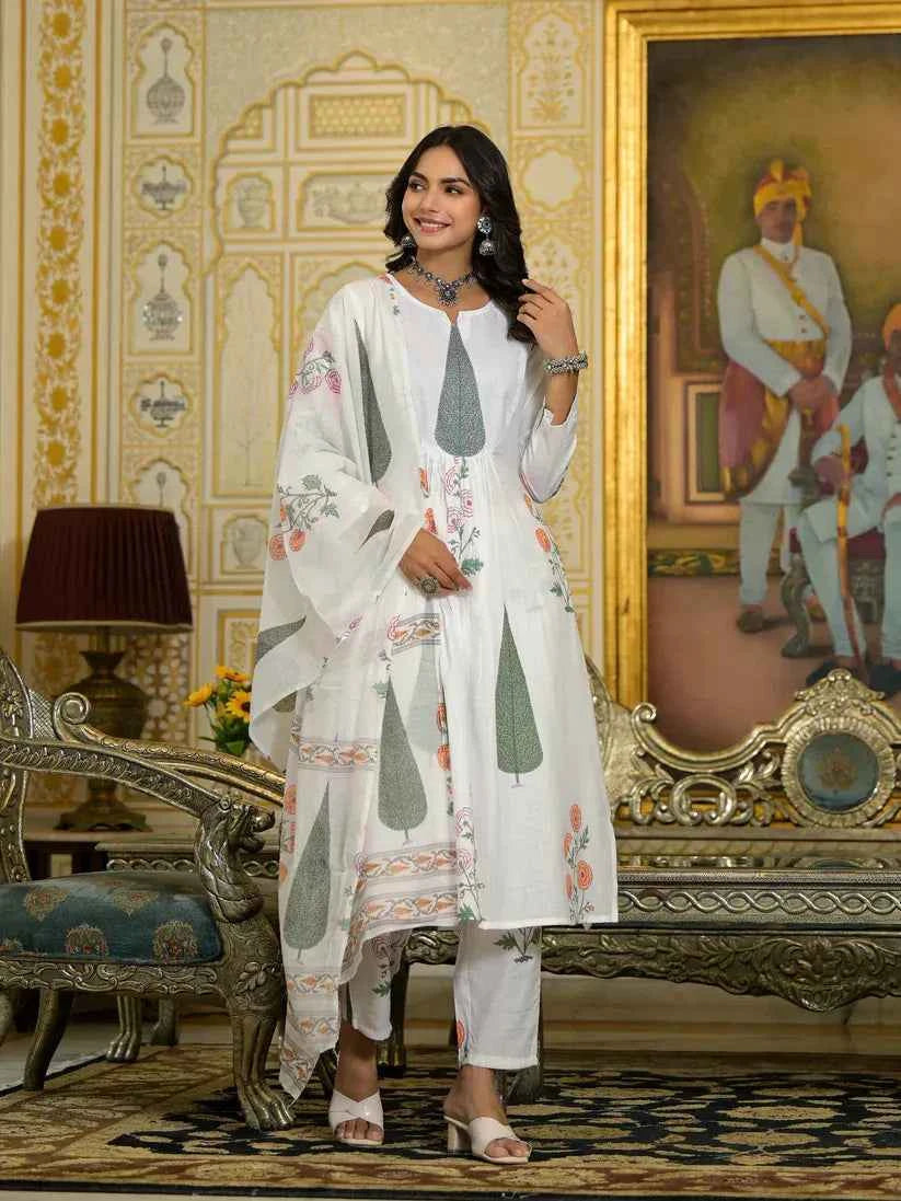 Ivory Garden Viscose Suit Set