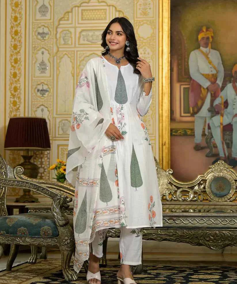 Ivory Garden Viscose Suit Set