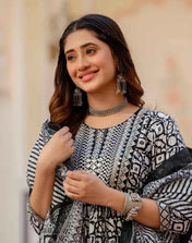 Starlight Stripe Pure Viscose Anarkali Set