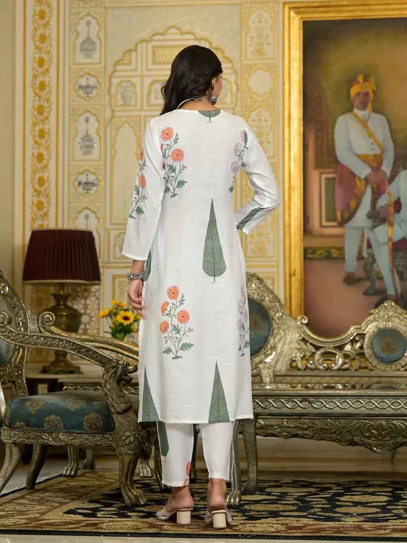 Ivory Garden Viscose Suit Set