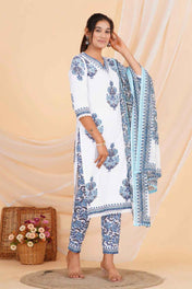 Ocean Bloom Viscose Rayon Suit Set
