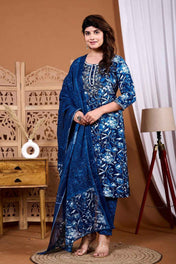Nilofer Bloom Rayon Suit Set
