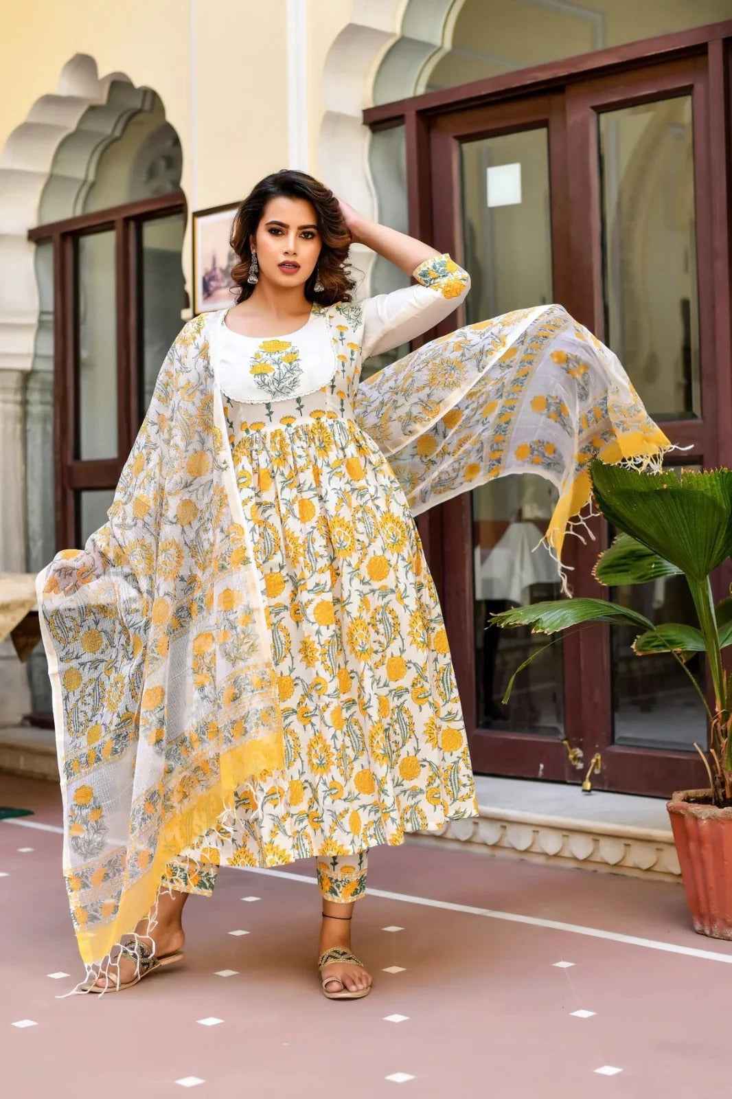 Marigold Sunshine Pure Viscose Suit Set