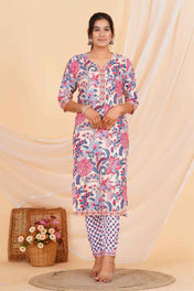 Blush Bloom Viscose Rayon Suit Set