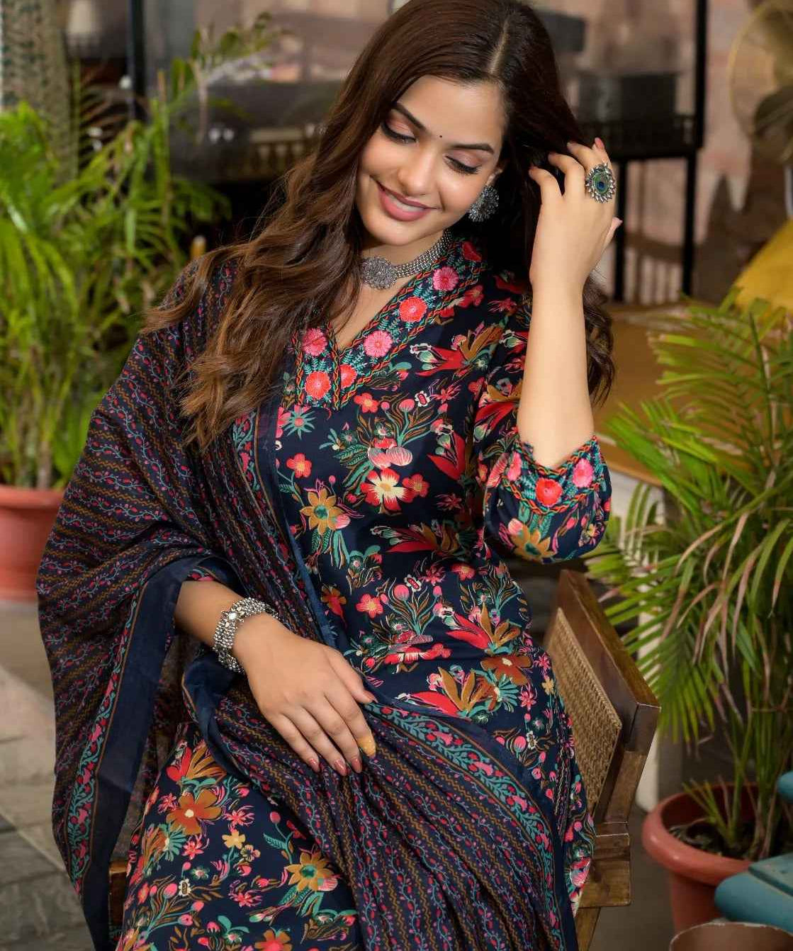 Gulmohar Dusk Pure Viscose Suit Set