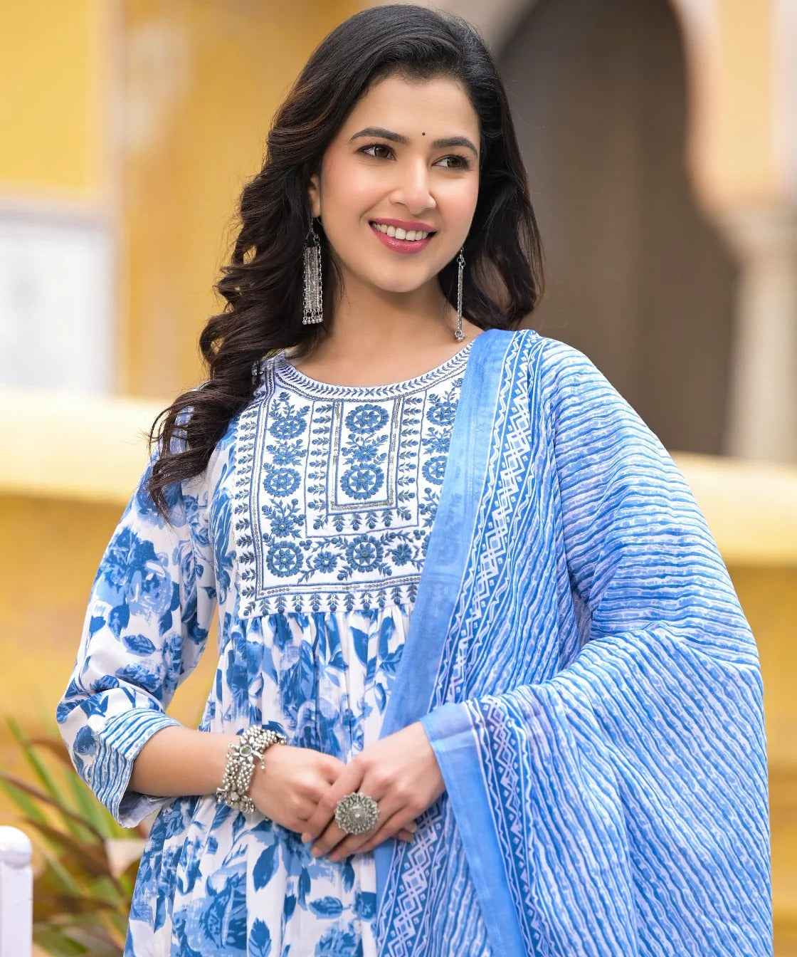 Dewdrop Blue Pure Viscose Kurta Set