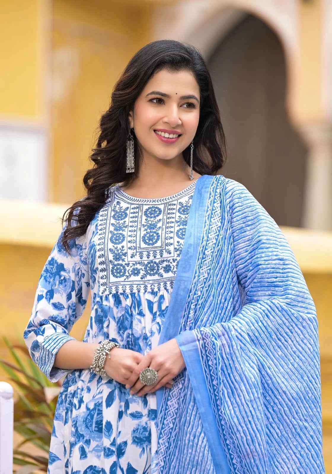 Dewdrop Blue Pure Viscose Kurta Set