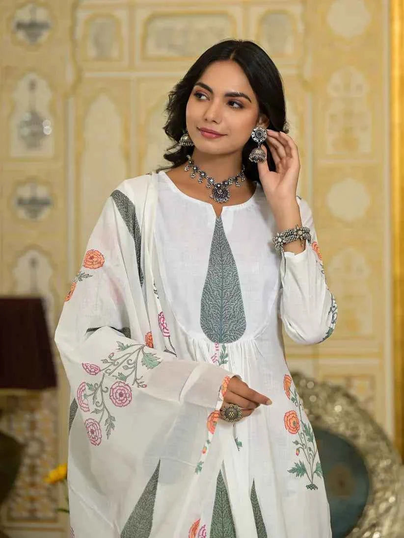 Ivory Garden Viscose Suit Set