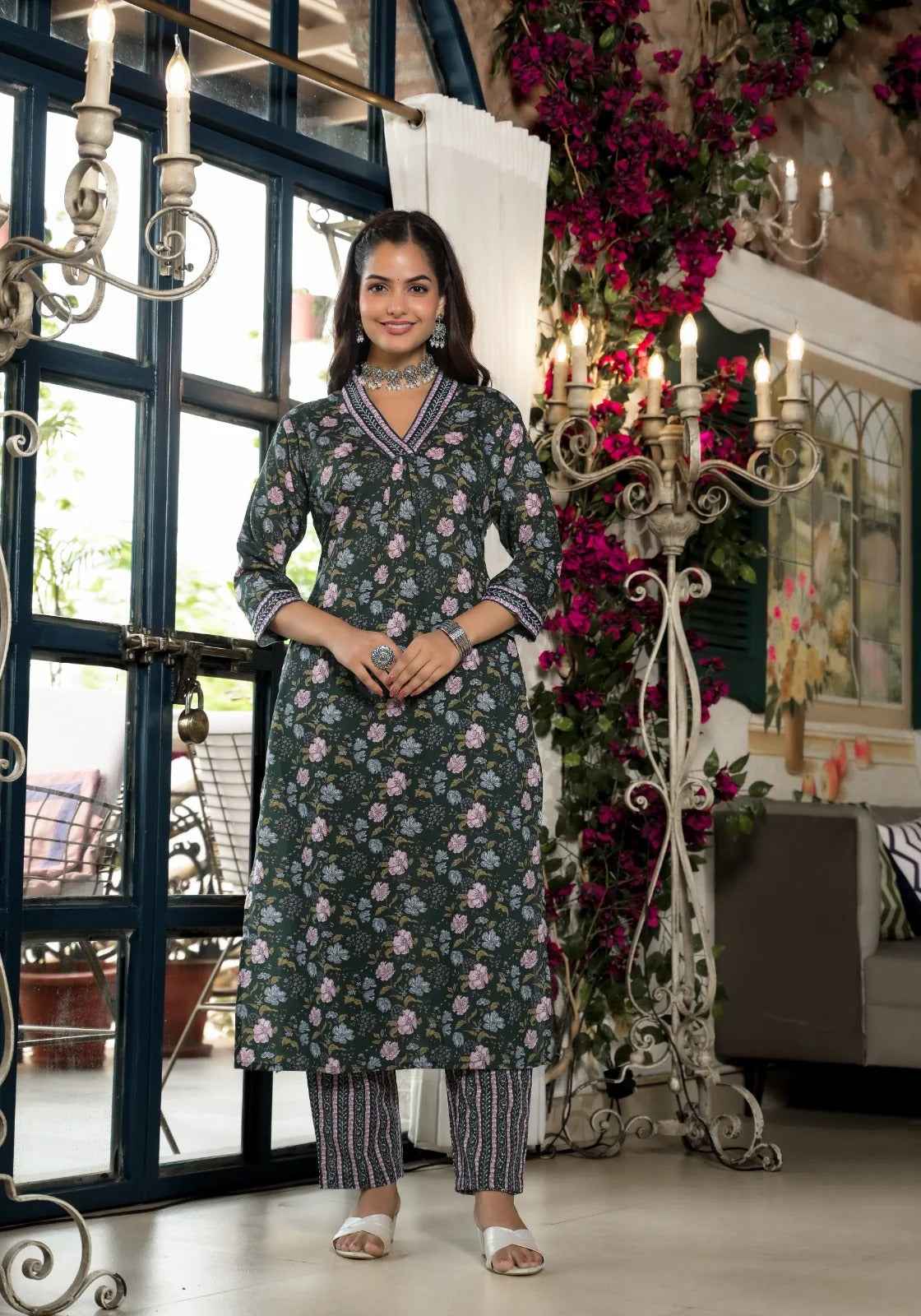 Midnight Garden Pure Viscose Suit Set