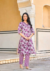 Classique Straight Suit Set with Mulmul Dupatta