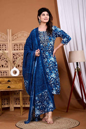 Nilofer Bloom Rayon Suit Set