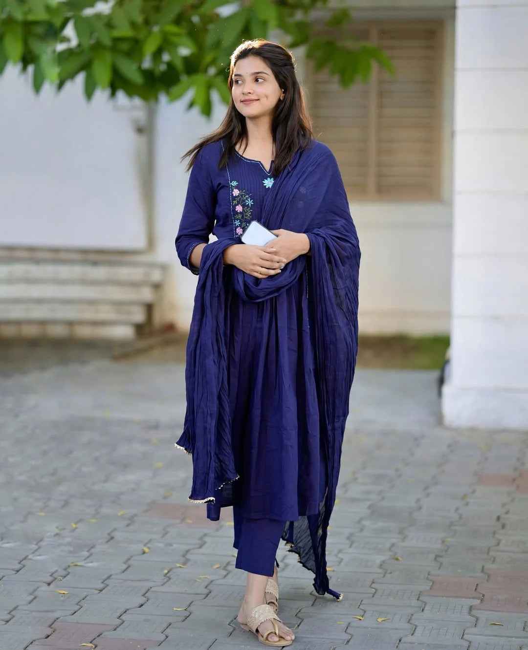 Breezy Embroidered Cotton Suit Set
