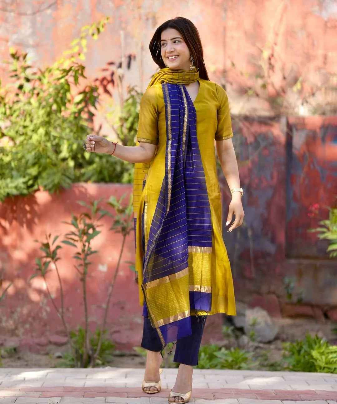Maheshwari Kurti Lined With Comfy Cotton