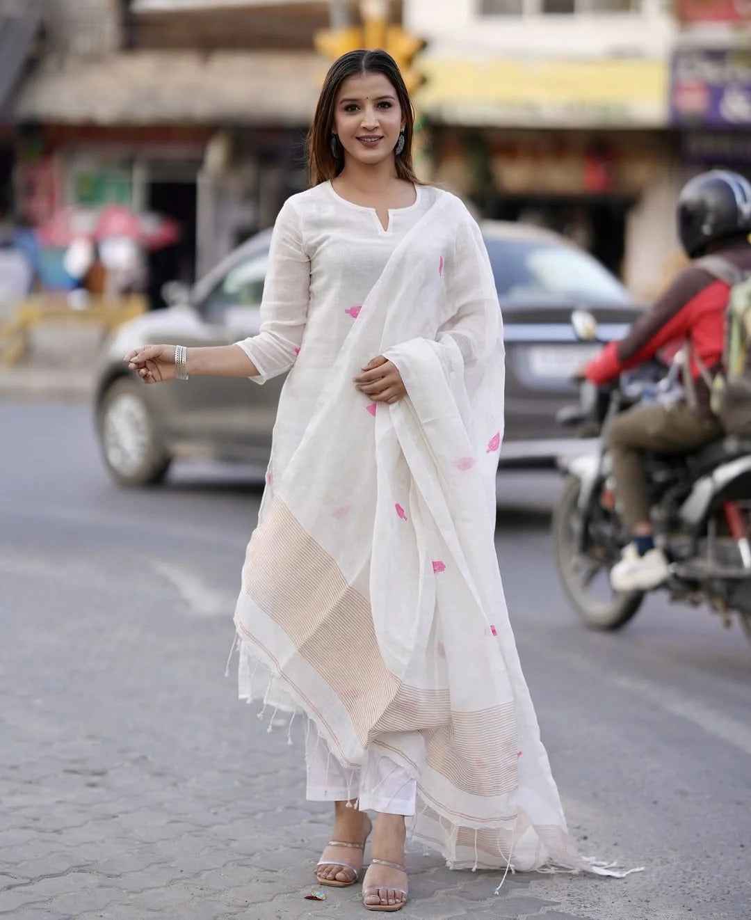 Handwoven White Kurta Set
