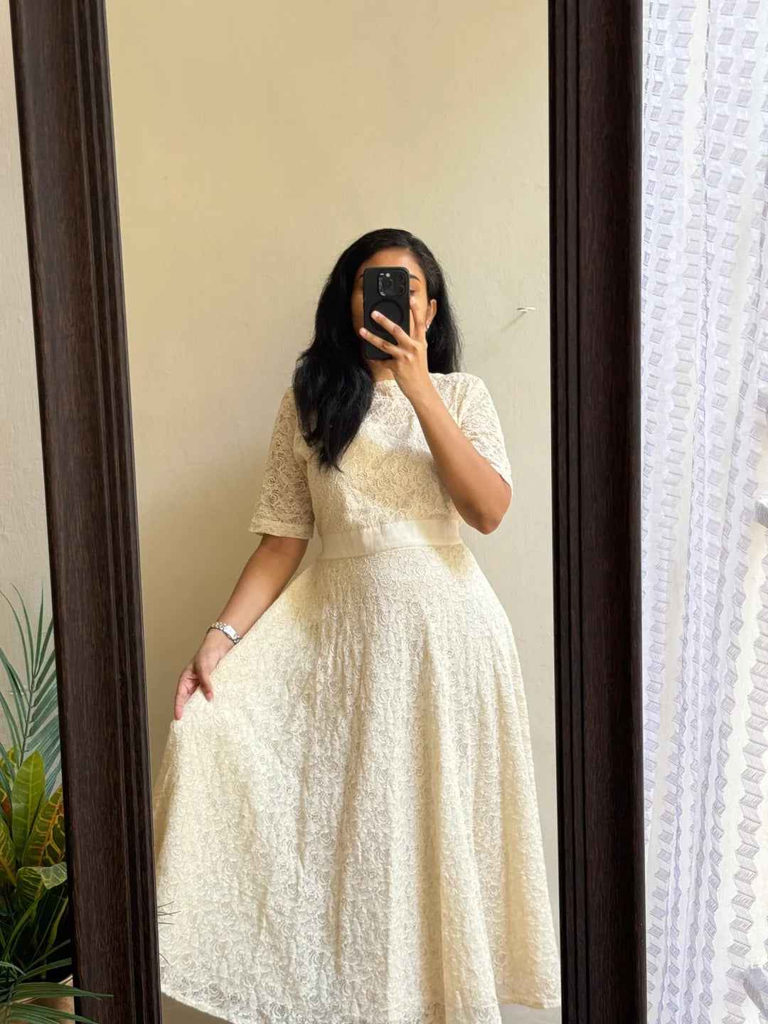 Beautiful Pure Potton Lace Western Dress