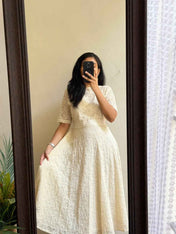 Beautiful Pure Potton Lace Western Dress
