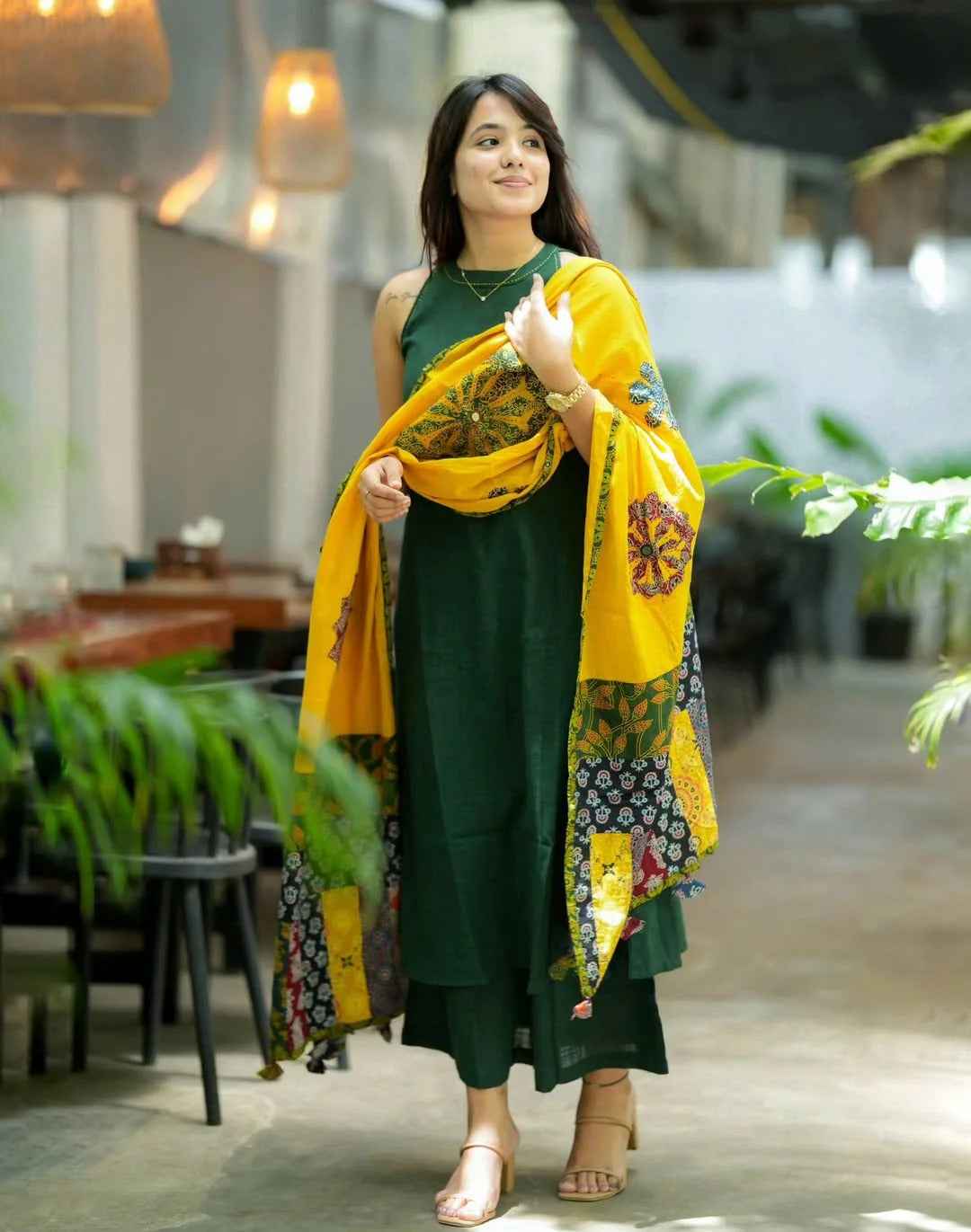 Green Color Kurta Set