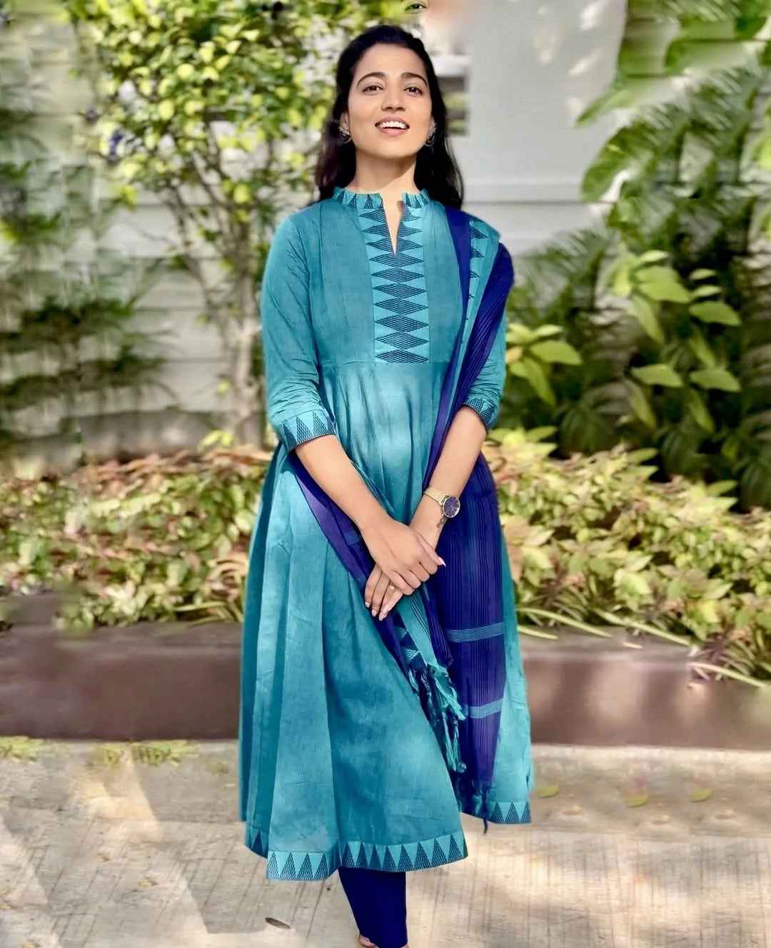 Pure South Cotton Mangalgiri Anarkali Set