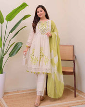 Lime Glow Aline Handwork Pakistani Suit