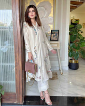 Soft White Chogha With Beautifully Colored Finely Hand-Embroidered