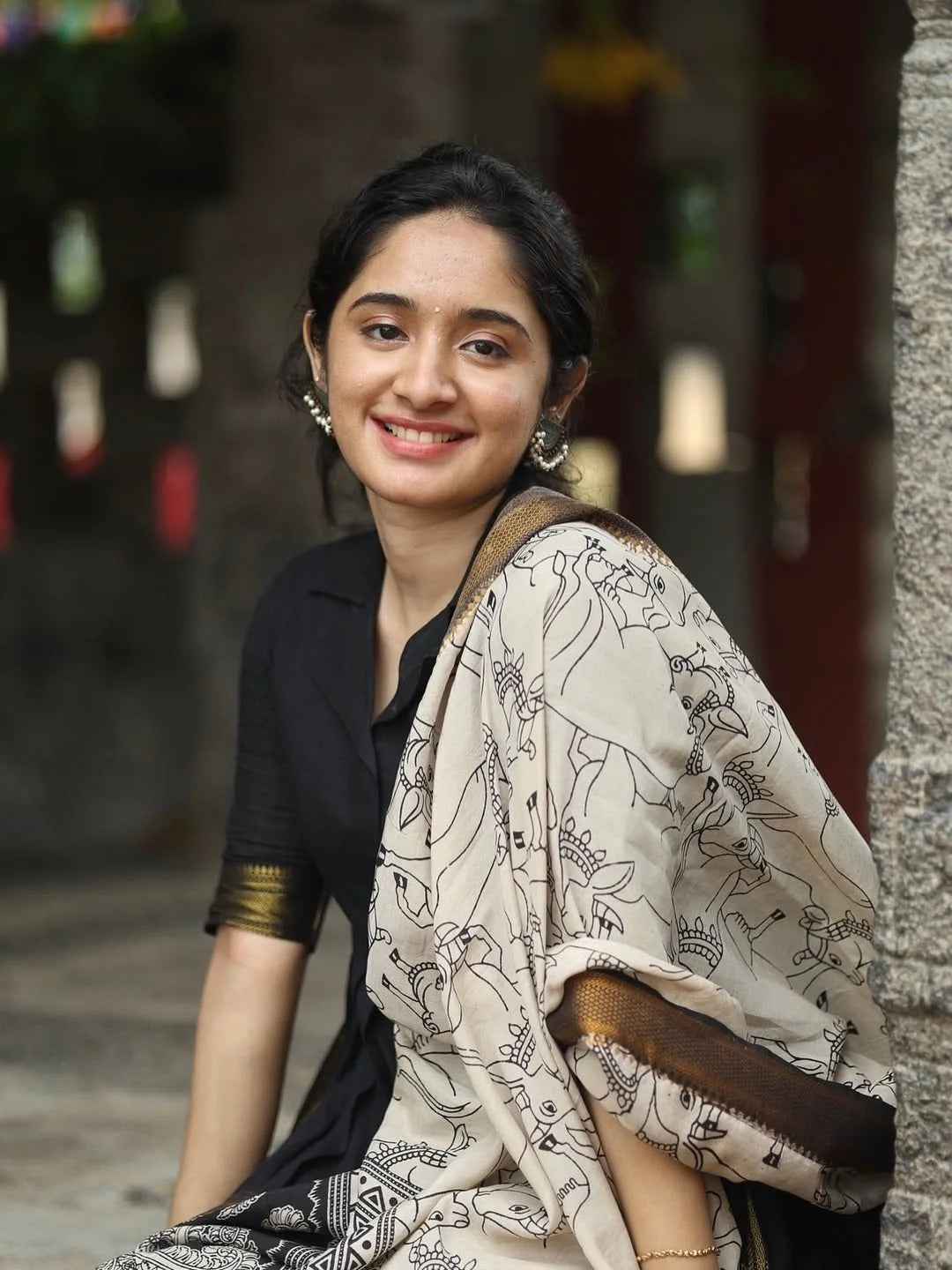 Black Linen Full Kurta Set