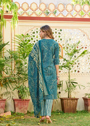 Green Ruhani Cotton Straight Suit