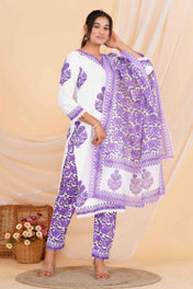 Lavender Bloom Viscose Rayon Suit Set