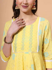 Pure Cotton Schiffli Kurta,Pant & Dupatta Set