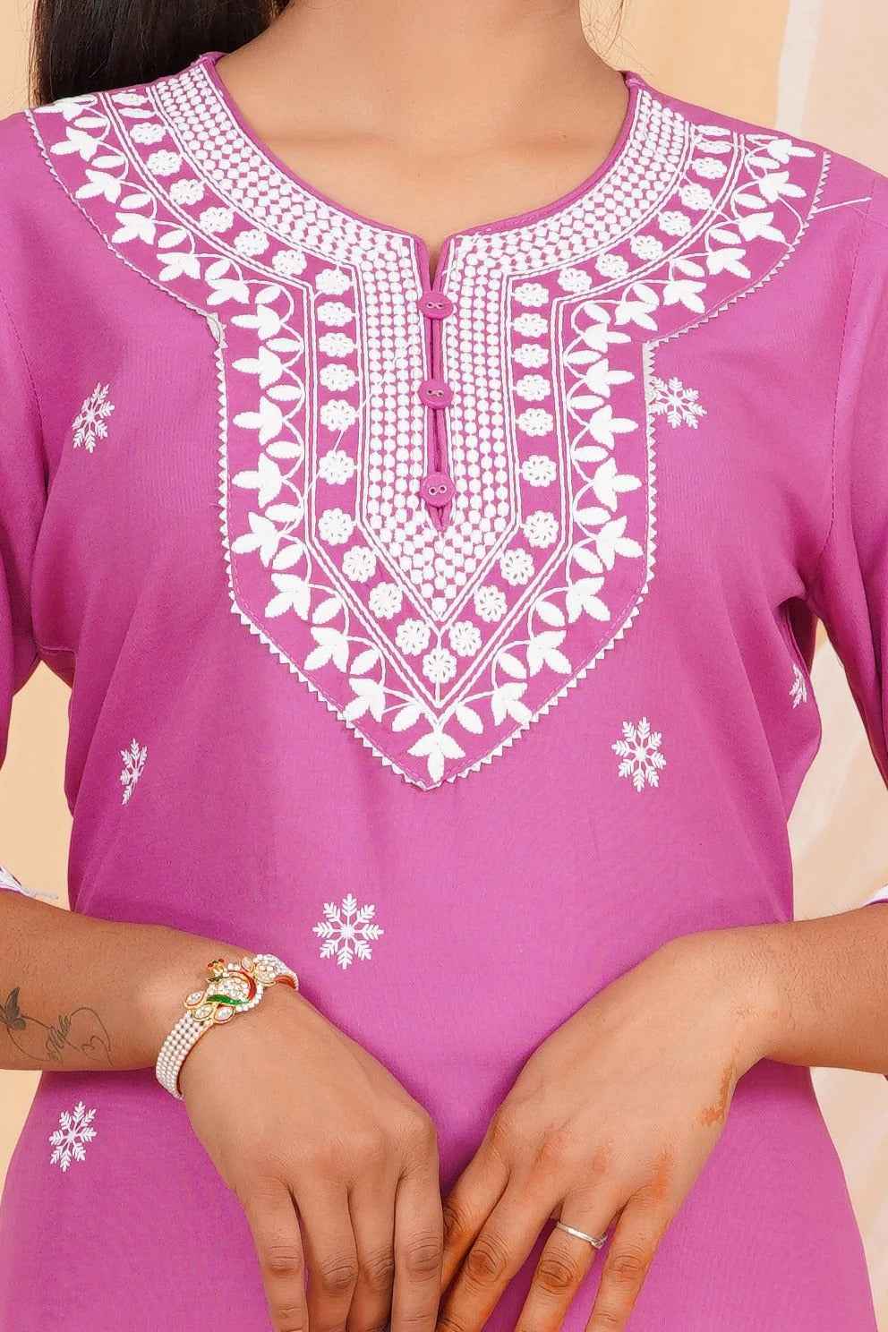 Pink Petal Charm Viscose Rayon Suit Set