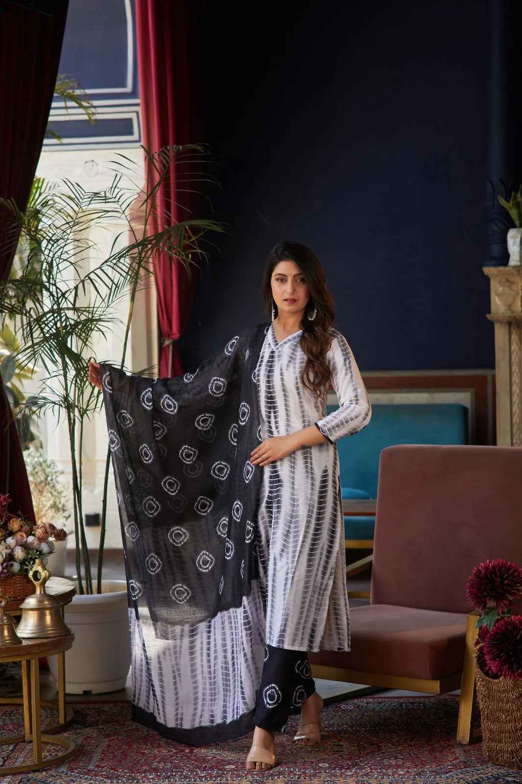 Kota Doria Print Pure Viscose Suit Set