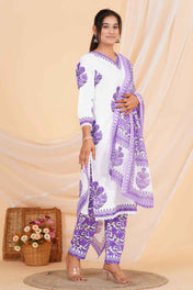 Lavender Bloom Viscose Rayon Suit Set
