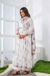 Ira Lavender Dreams Mul Cotton Anarkali Suit
