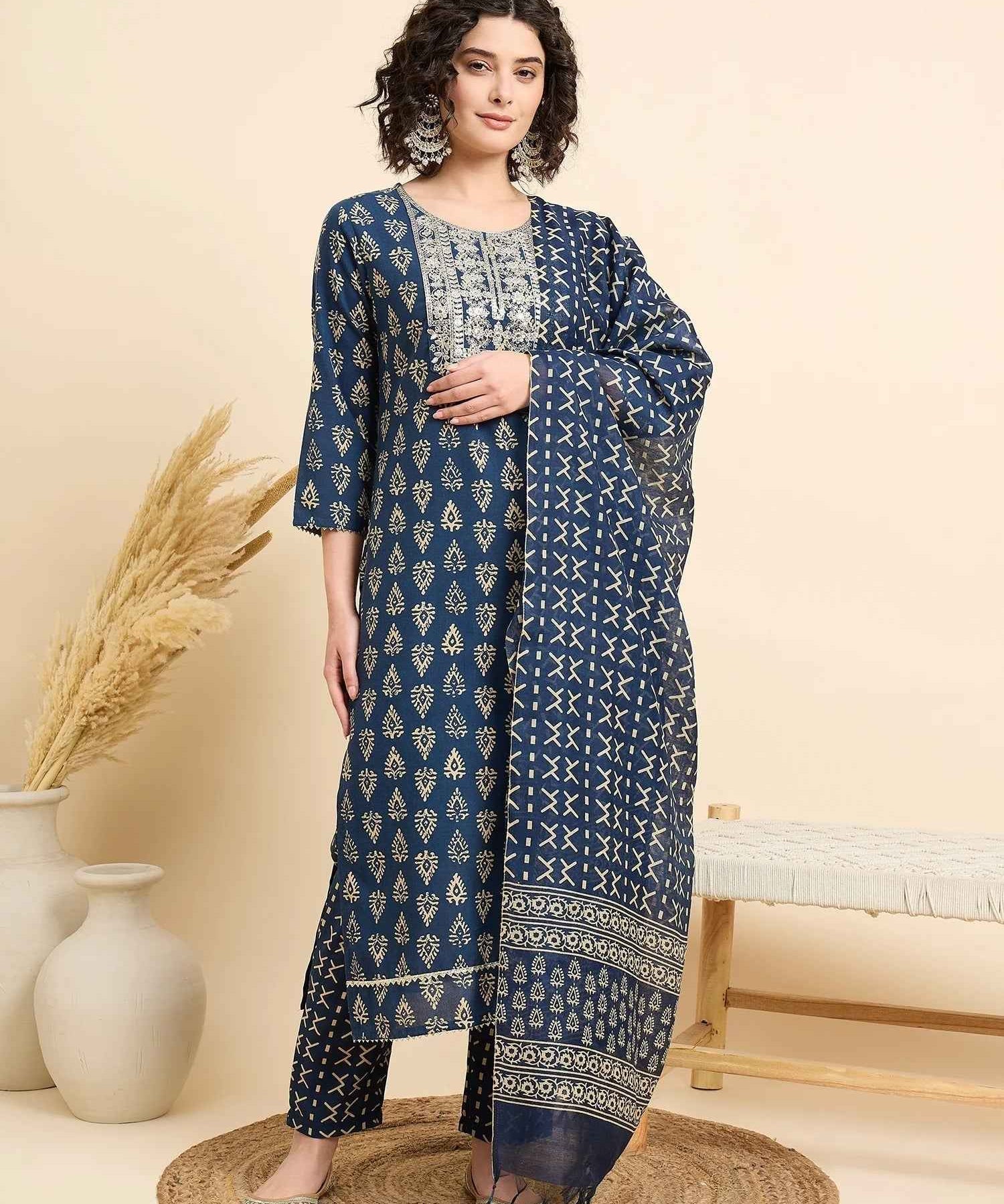 Midnight Charm Viscose Suit Set