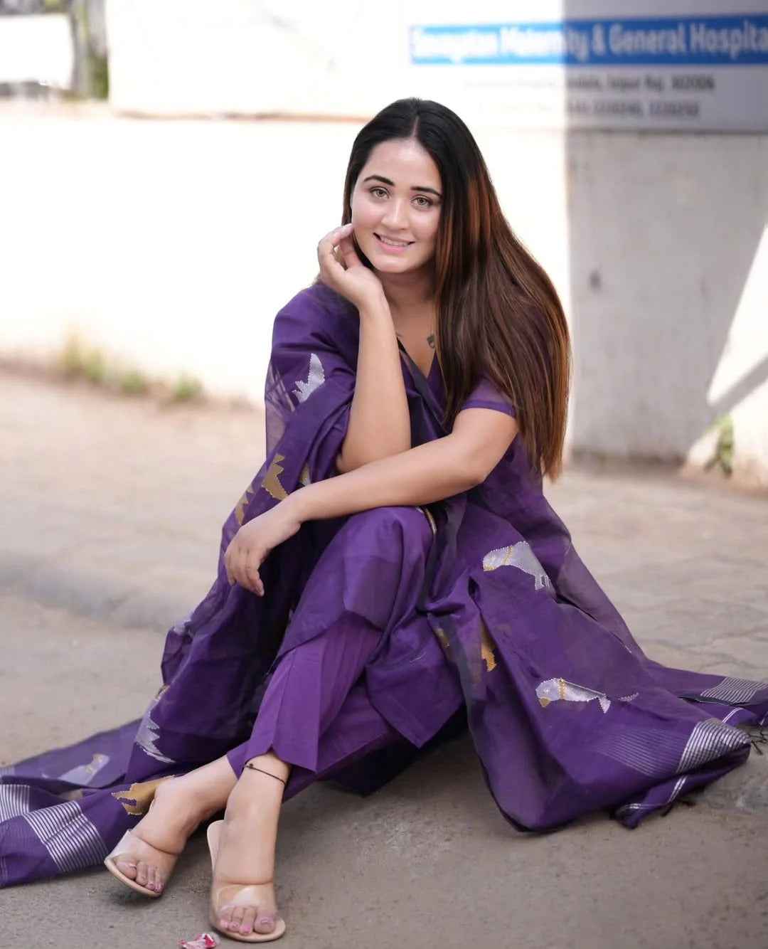 Indigo Handwoven Muslin Silk Set