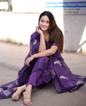 Indigo Handwoven Muslin Silk Set